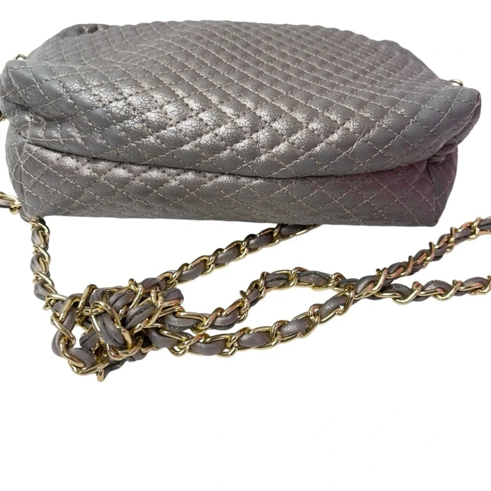 KOSCHI Women's Handbag PUrse Silver with Tassel and Chain Shoulder Strap